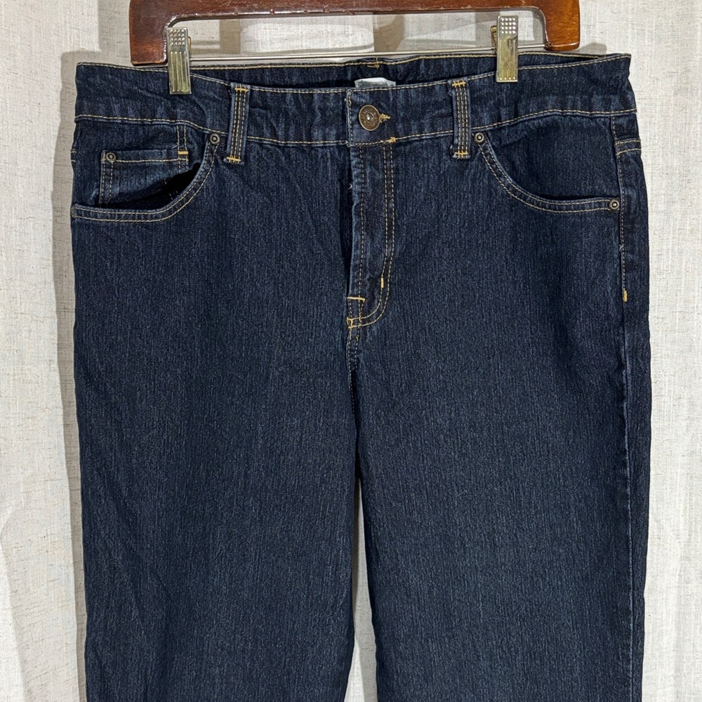 Relativity Women’s Dark Wash Stretch Mid Rise Straight Leg Blue Jeans